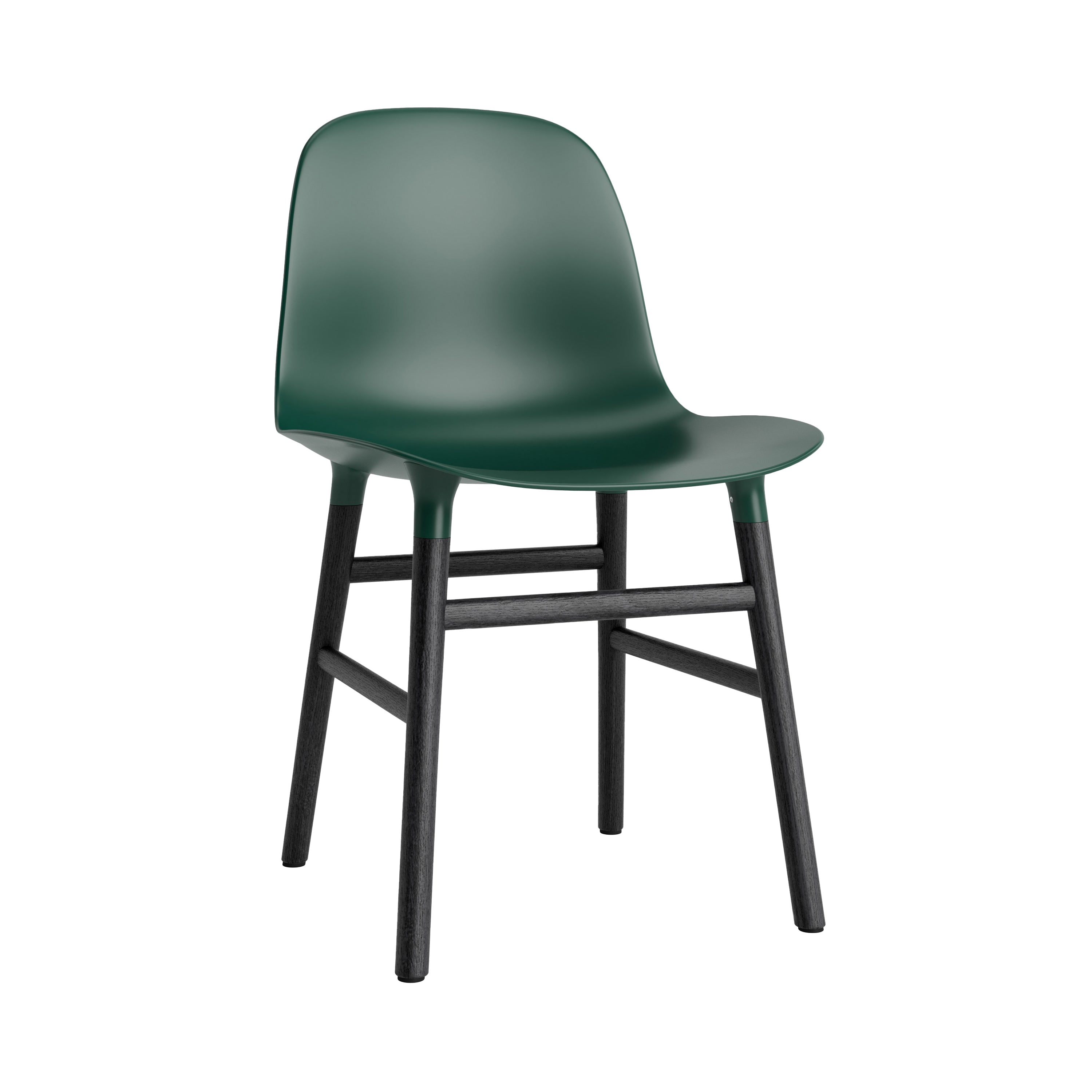 Form Chair: Wood Base + Green + Black Oak