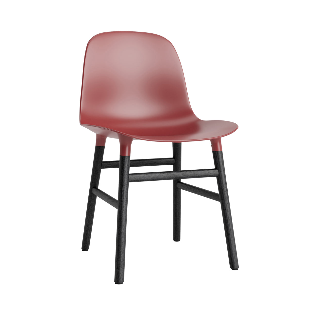 Form Chair: Wood Base + Red + Black Oak