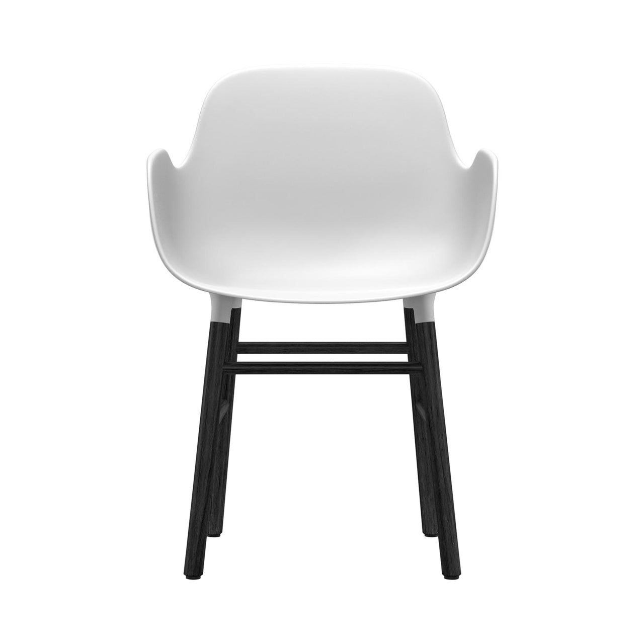 Form Armchair: Black Lacquered Oak + White