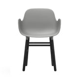 Form Armchair: Black Lacquered Oak + Grey