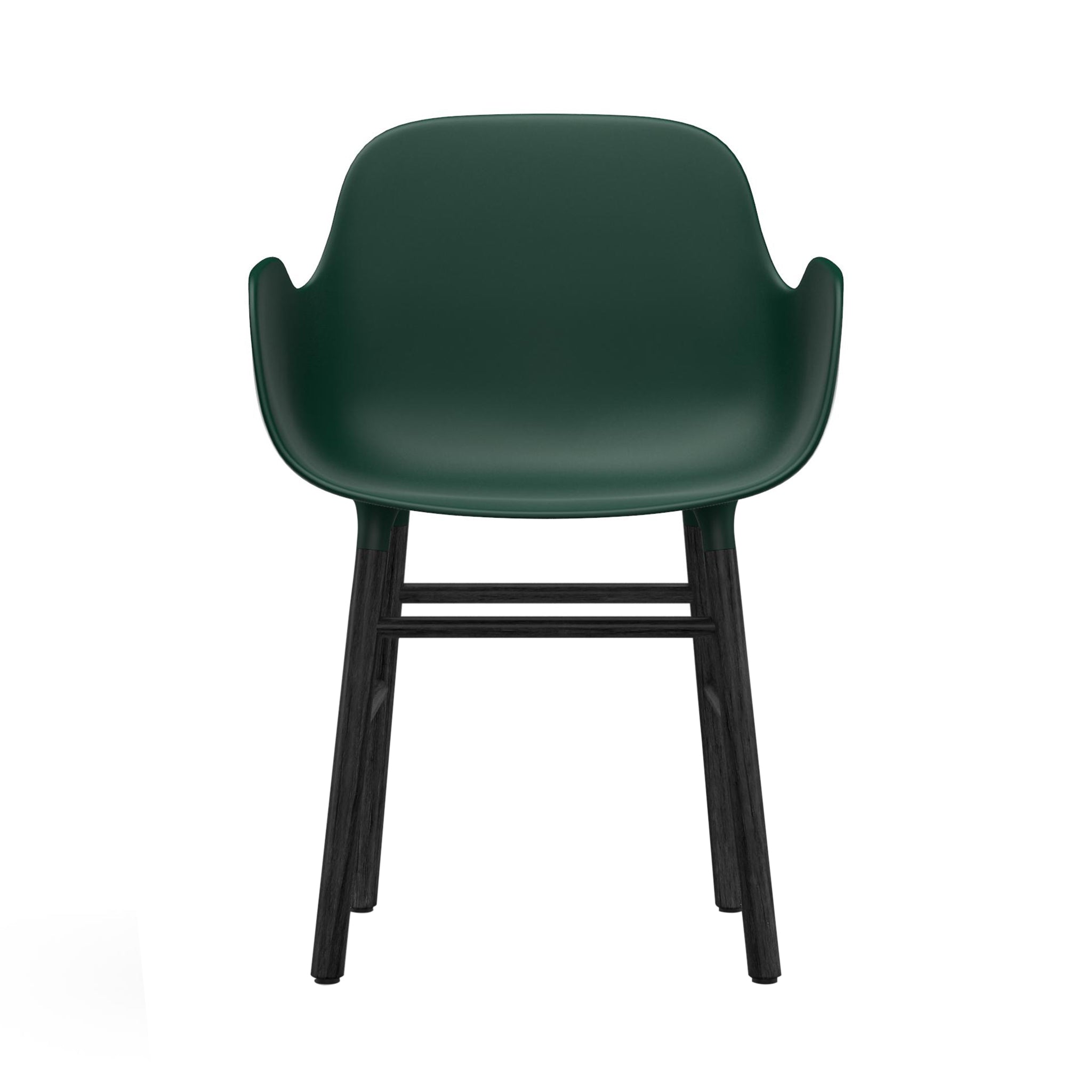 Form Armchair: Black Lacquered Oak + Green
