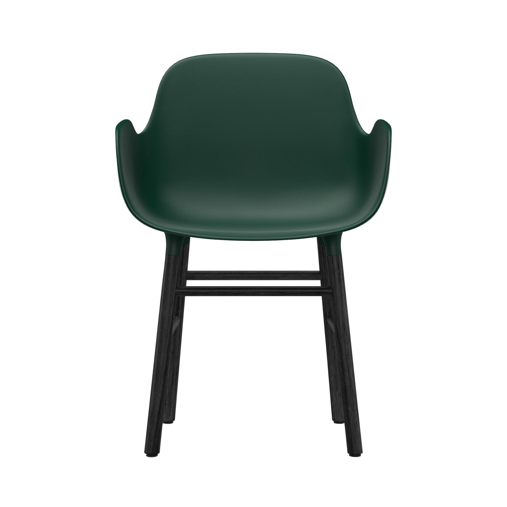 Form Armchair: Black Lacquered Oak + Green