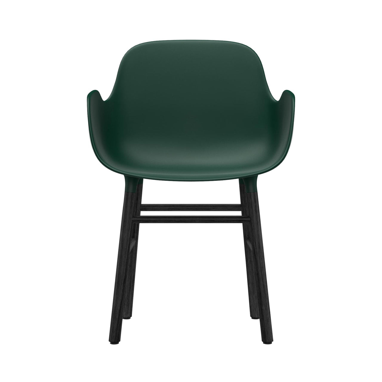 Form Armchair: Black Lacquered Oak + Green