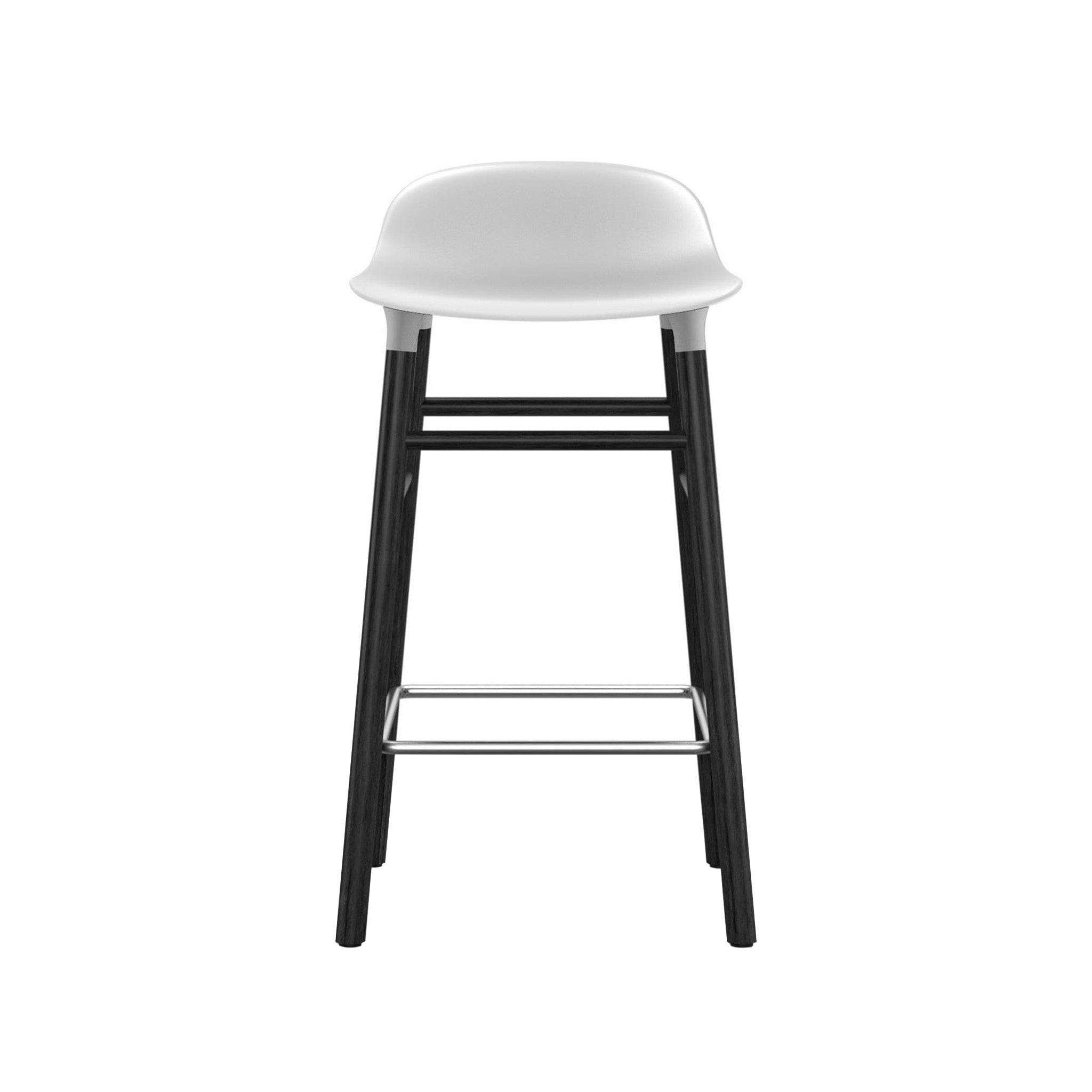 Form Bar + Counter Stool: Black Lacquered Oak + Counter + White
