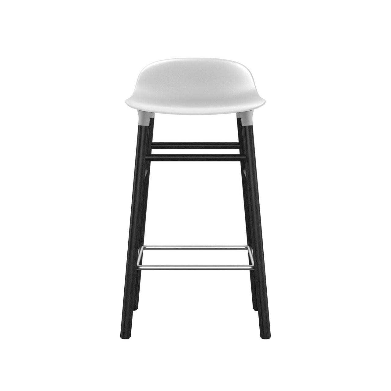 Form Bar + Counter Stool: Black Lacquered Oak + Counter + White