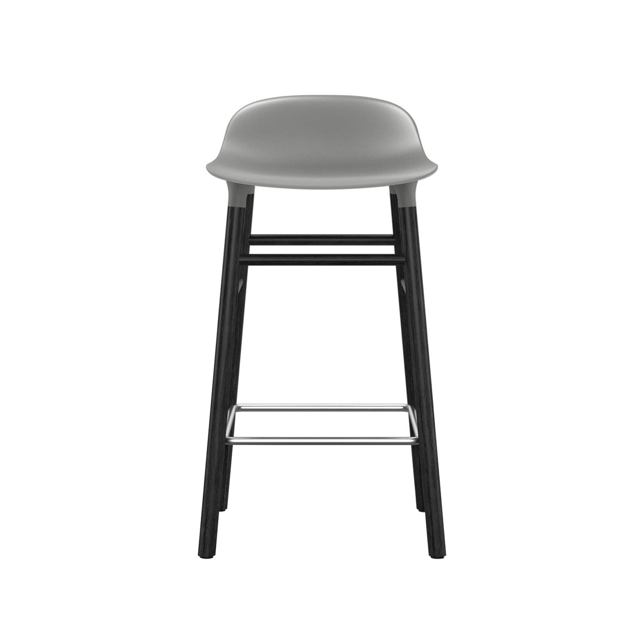 Form Bar + Counter Stool: Black Lacquered Oak + Counter + Grey