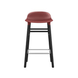 Form Bar + Counter Stool: Black Lacquered Oak + Counter + Red