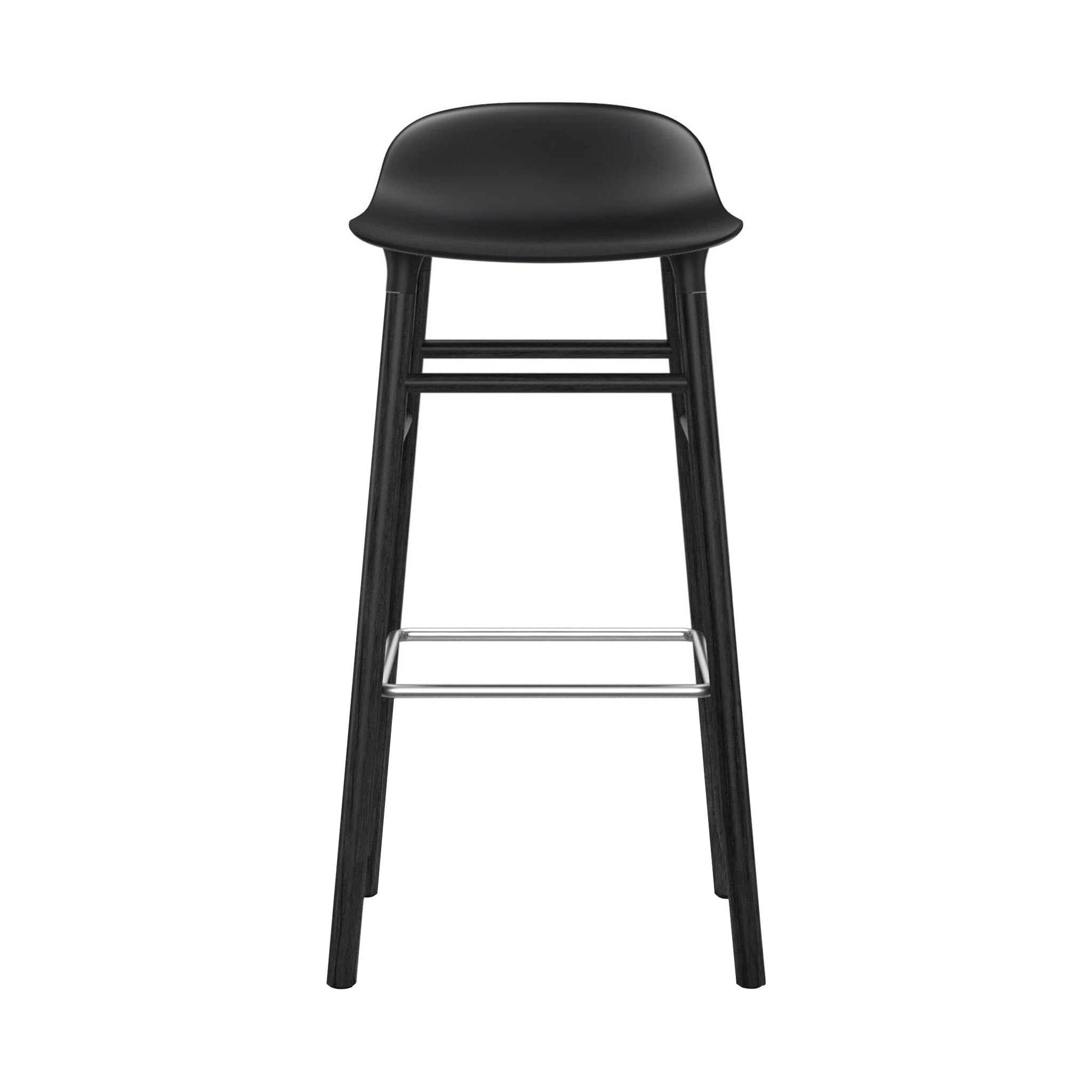 Form Bar + Counter Stool: Black Lacquered Oak + Bar + Black 