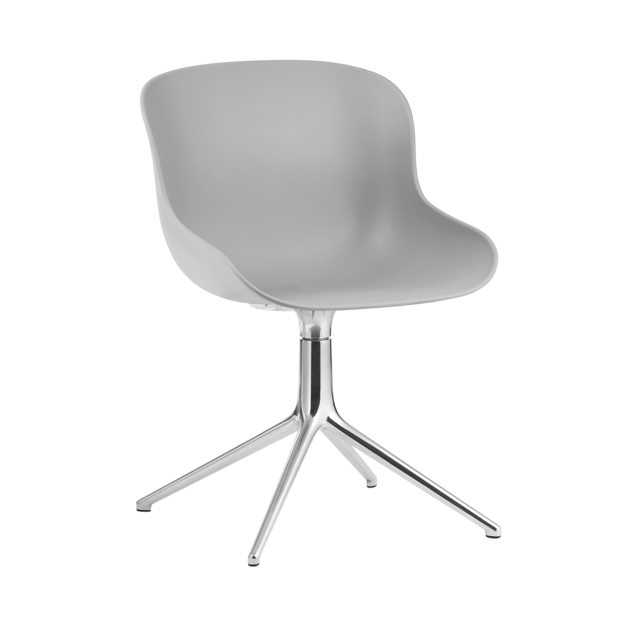 Hyg 4 Legs Swivel Chair: Grey + Aluminum