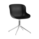 Hyg 4 Legs Swivel Chair: Black + Aluminum