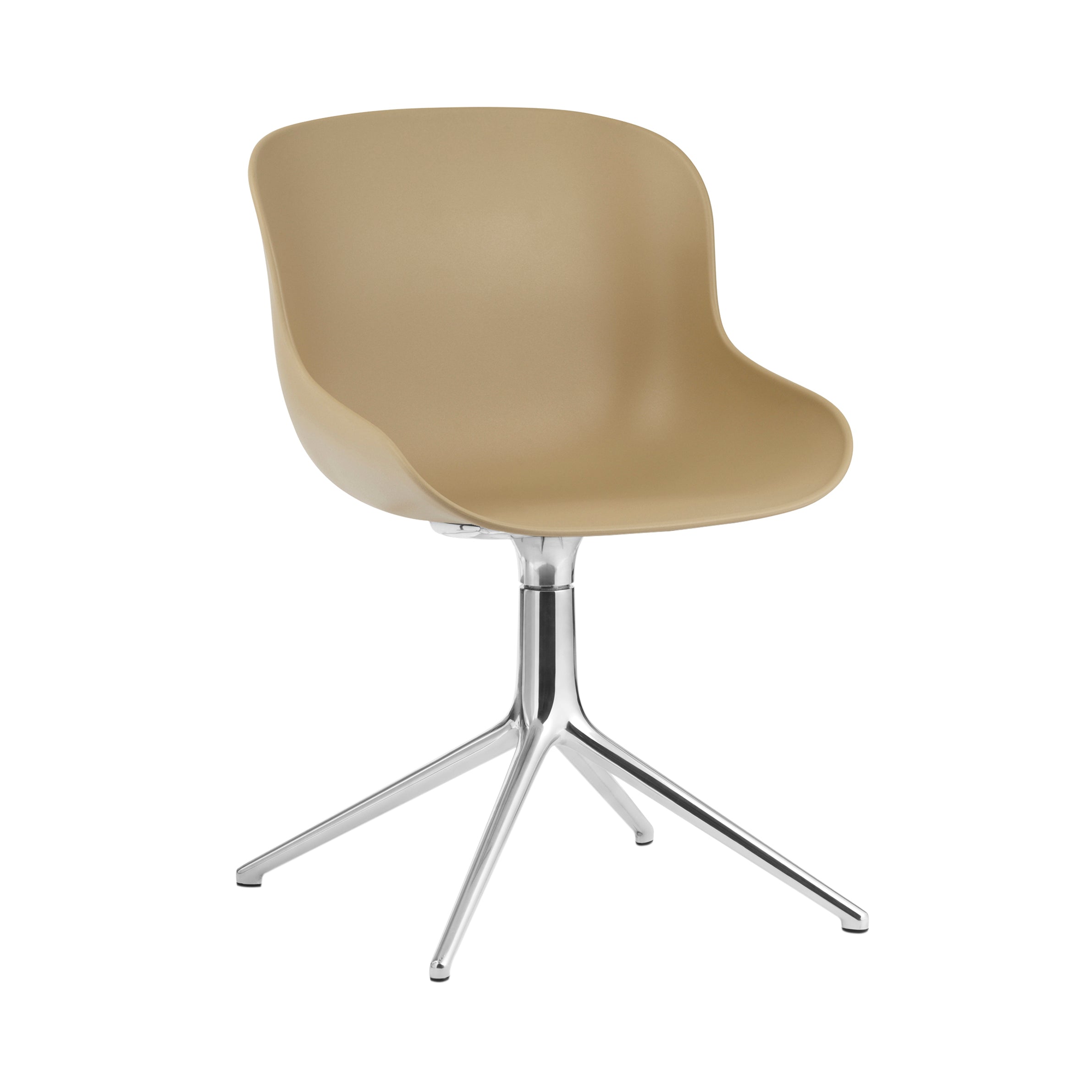 Hyg 4 Legs Swivel Chair: Sand + Aluminum