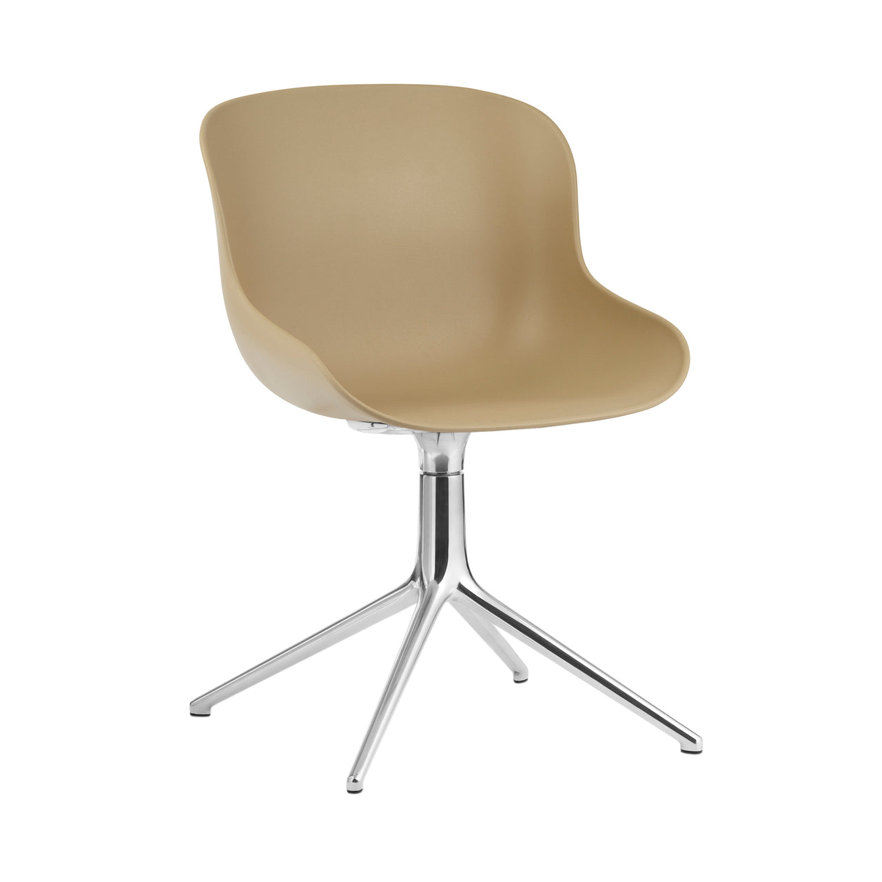 Hyg 4 Legs Swivel Chair: Sand + Aluminum