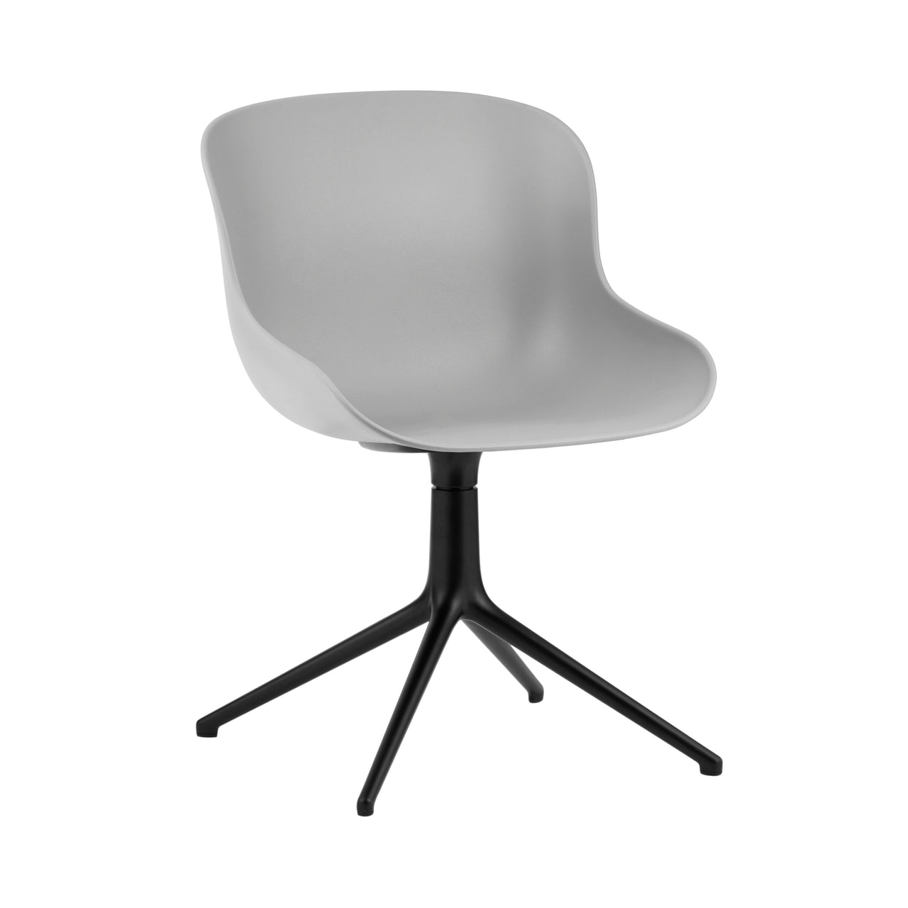 Hyg 4 Legs Swivel Chair: Grey + Black Aluminum