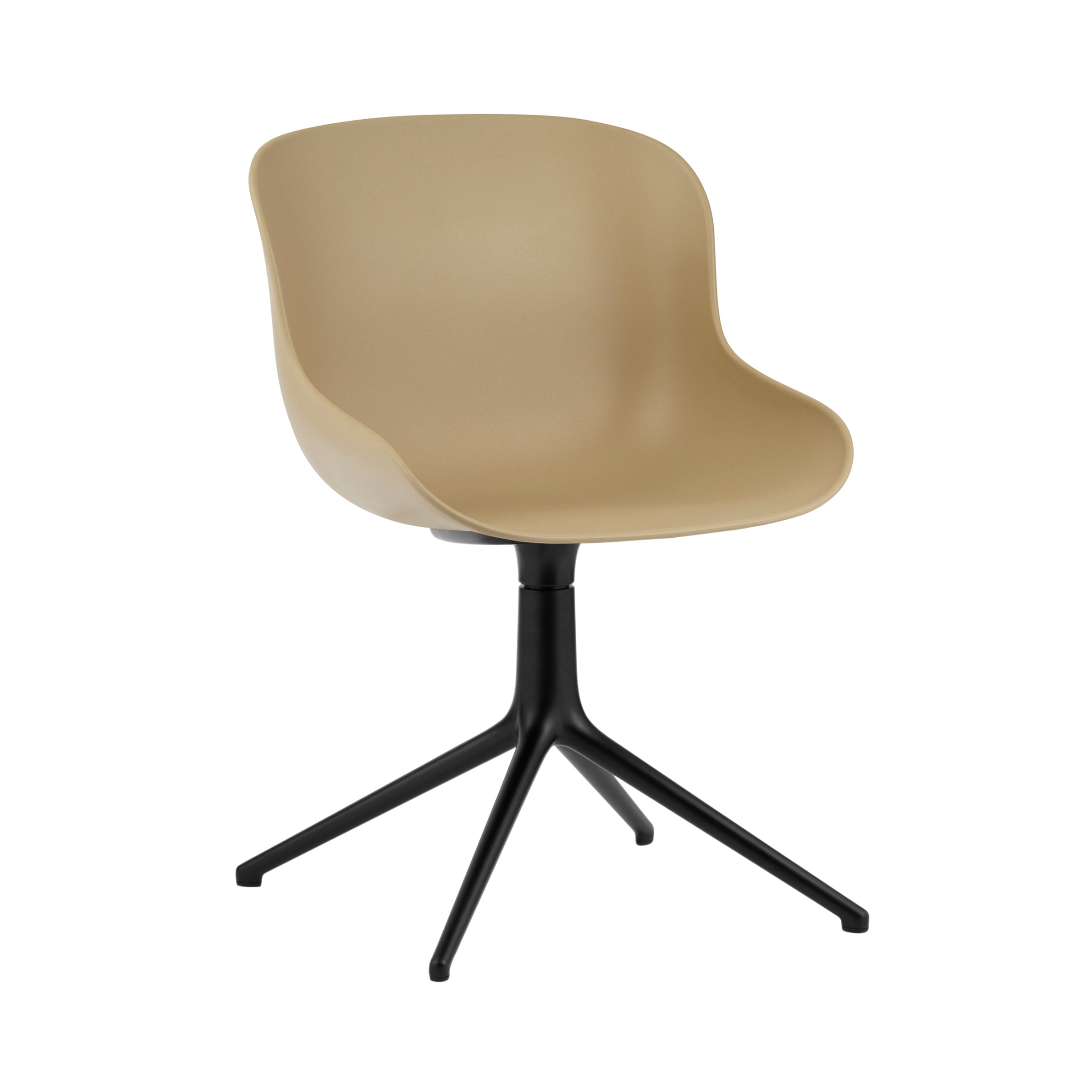 Hyg 4 Legs Swivel Chair: Sand + Black Aluminum