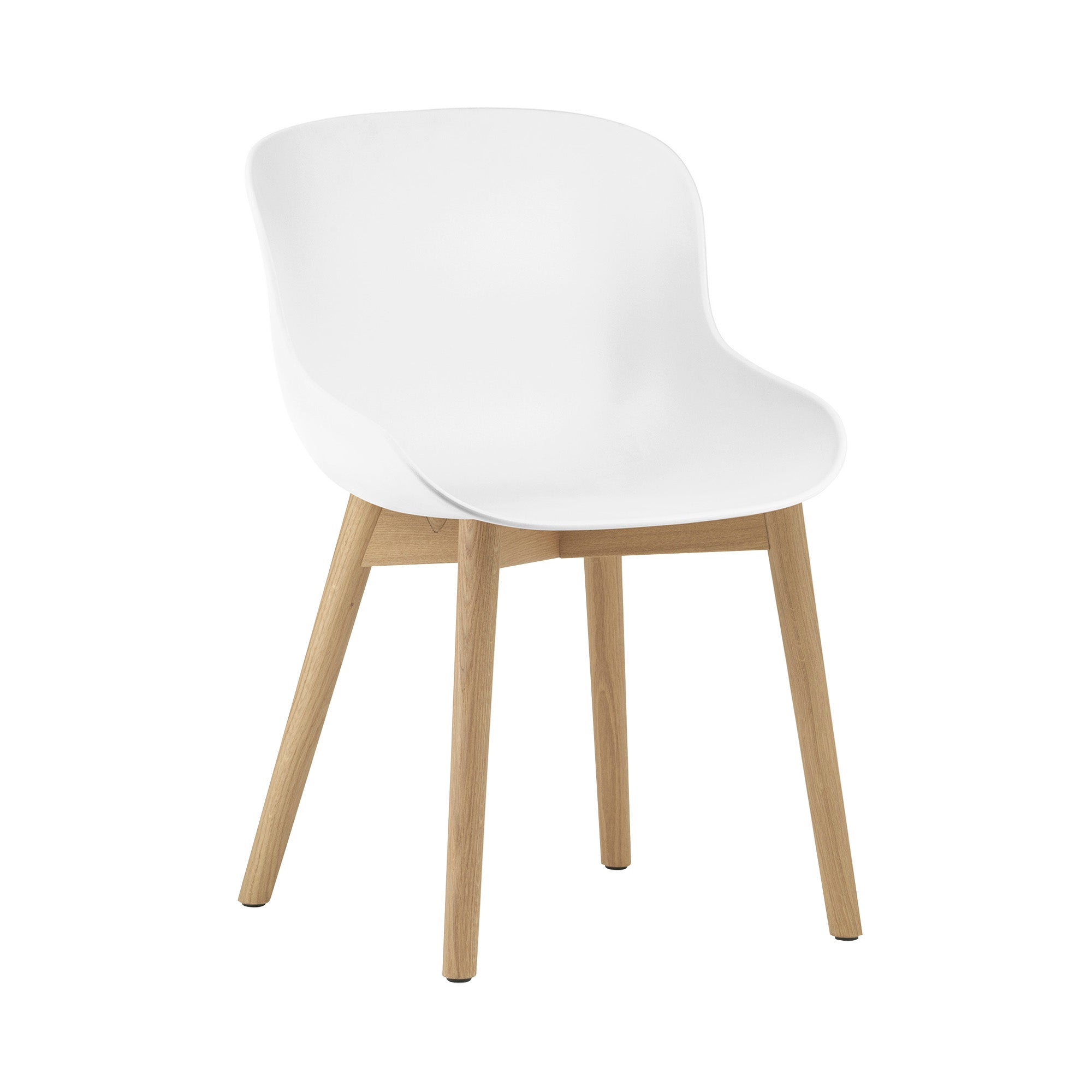 Hyg Chair: Wood Base + White + Oak