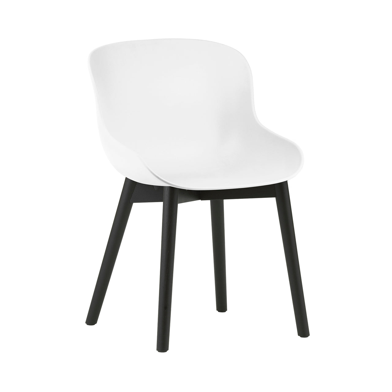 Hyg Chair: Wood Base + White + Black Oak