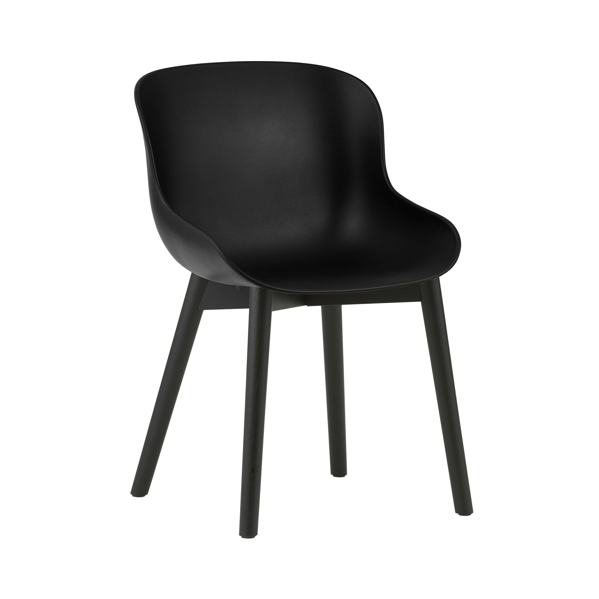 Hyg Chair: Wood Base + Black + Black Oak