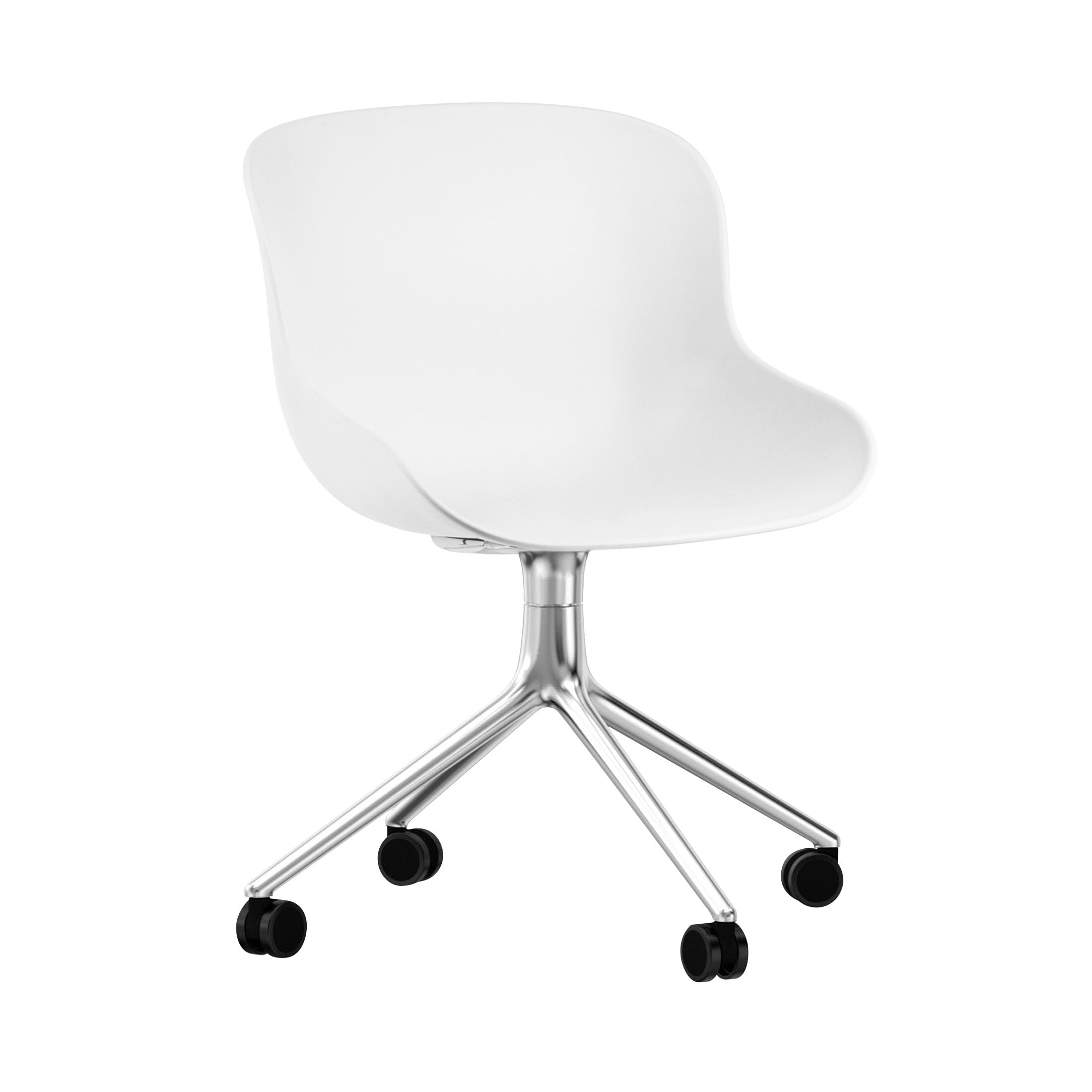 Hyg Chair Swivel 4W: White + Aluminum