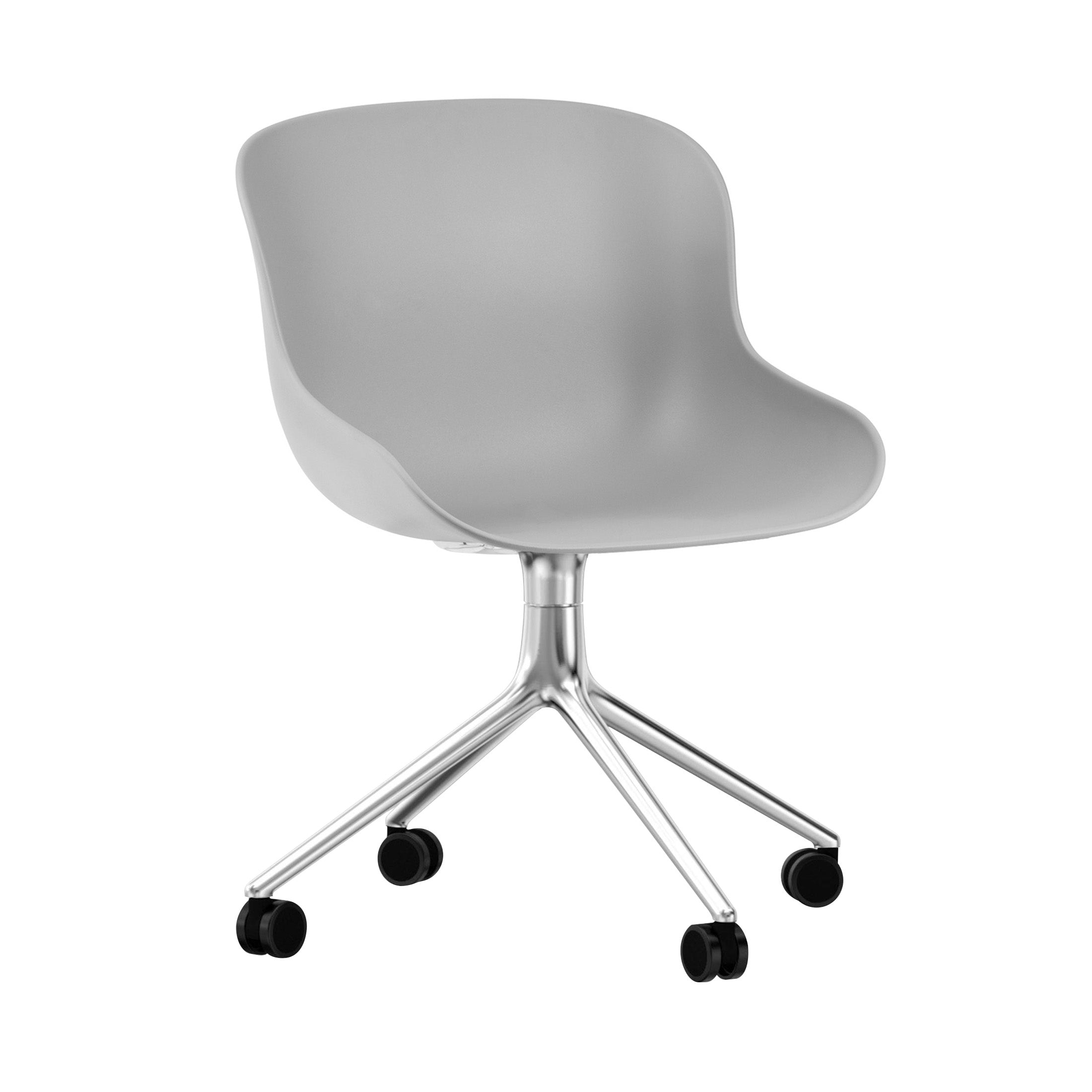 Hyg Chair Swivel 4W: Grey + Aluminum