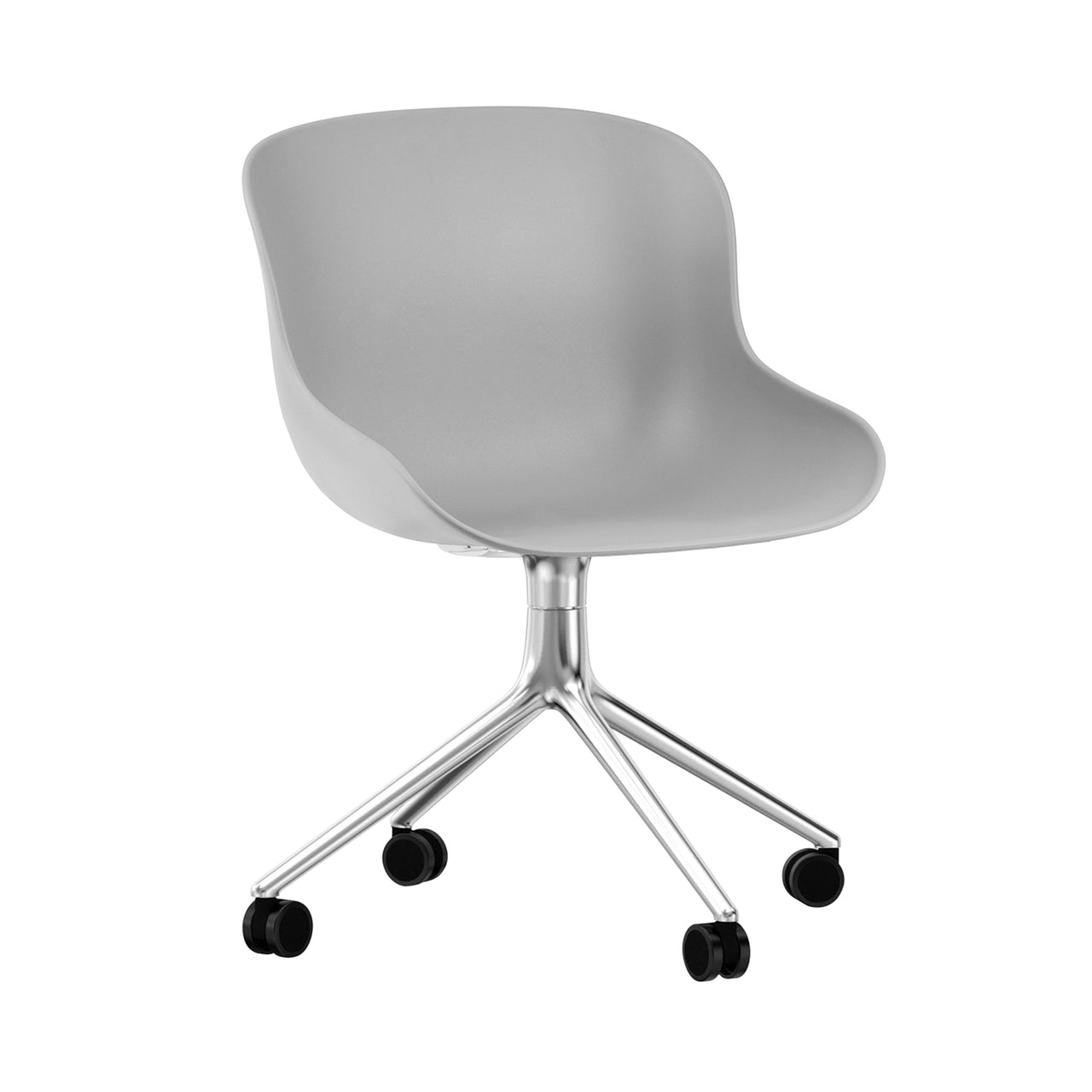Hyg Chair Swivel 4W: Grey + Aluminum