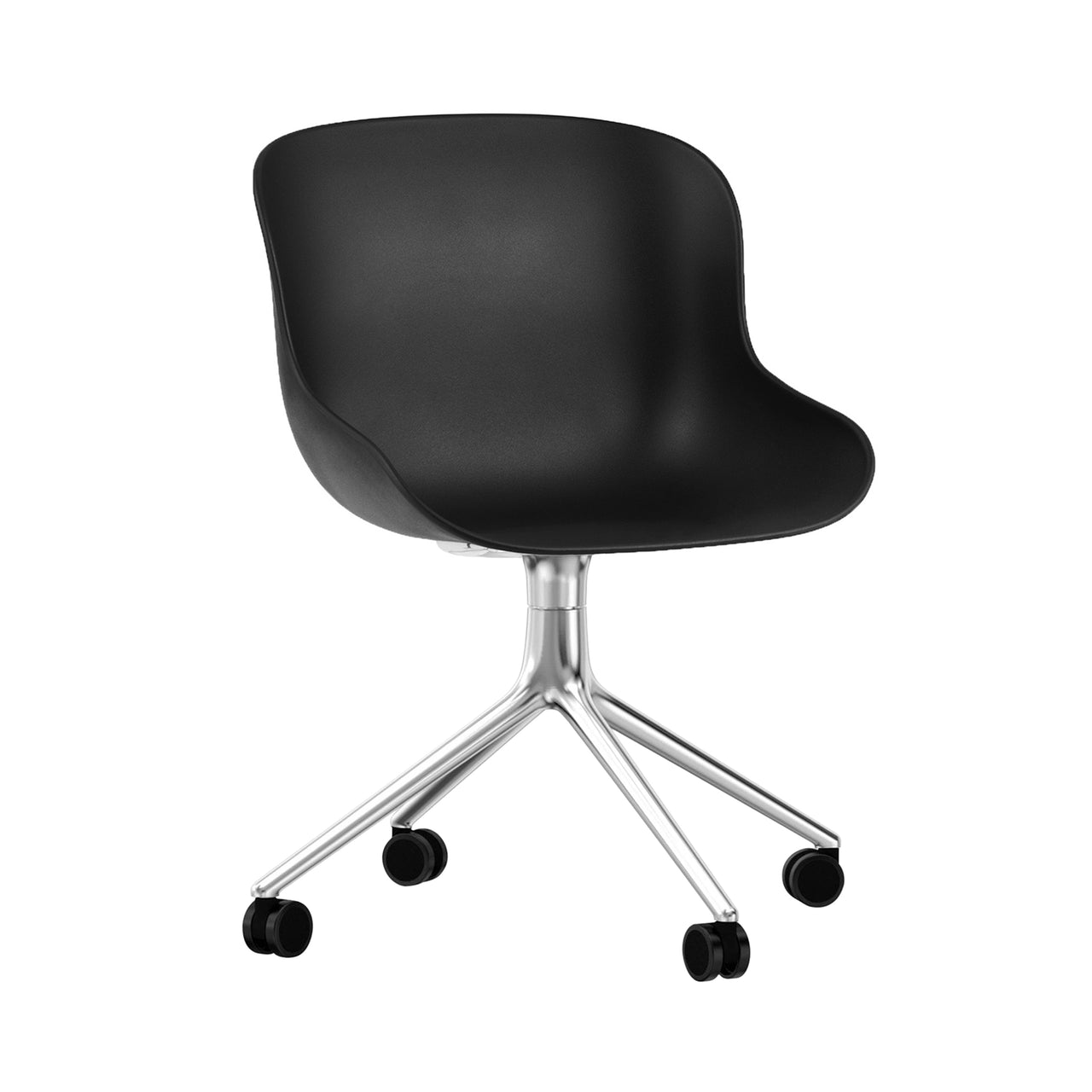 Hyg Chair Swivel 4W: Black + Aluminum