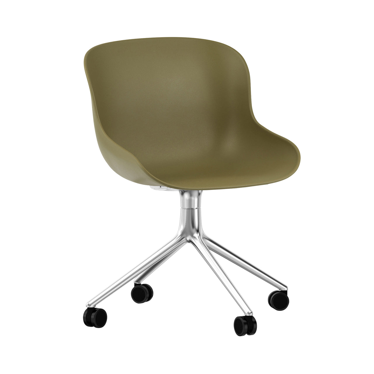 Hyg Chair Swivel 4W: Olive + Aluminum