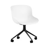 Hyg Chair Swivel 4W: White + Black Aluminum
