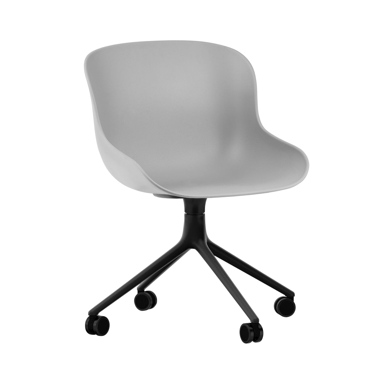 Hyg Chair Swivel 4W: Grey + Black Aluminum