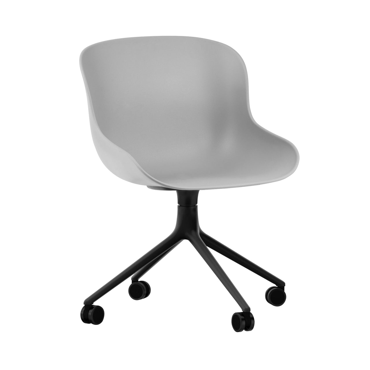 Hyg Chair Swivel 4W: Grey + Black Aluminum