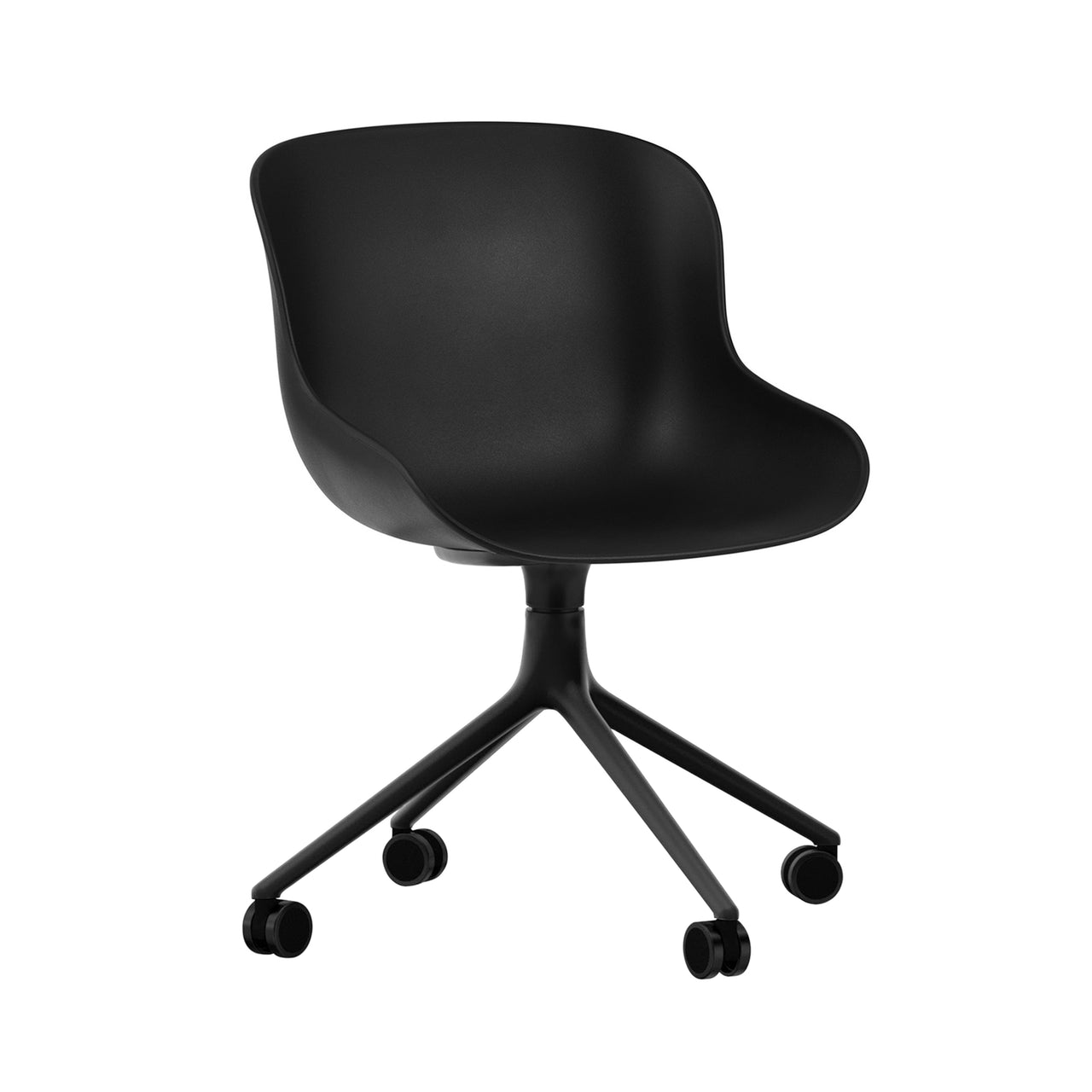 Hyg Chair Swivel 4W: Black + Black Aluminum