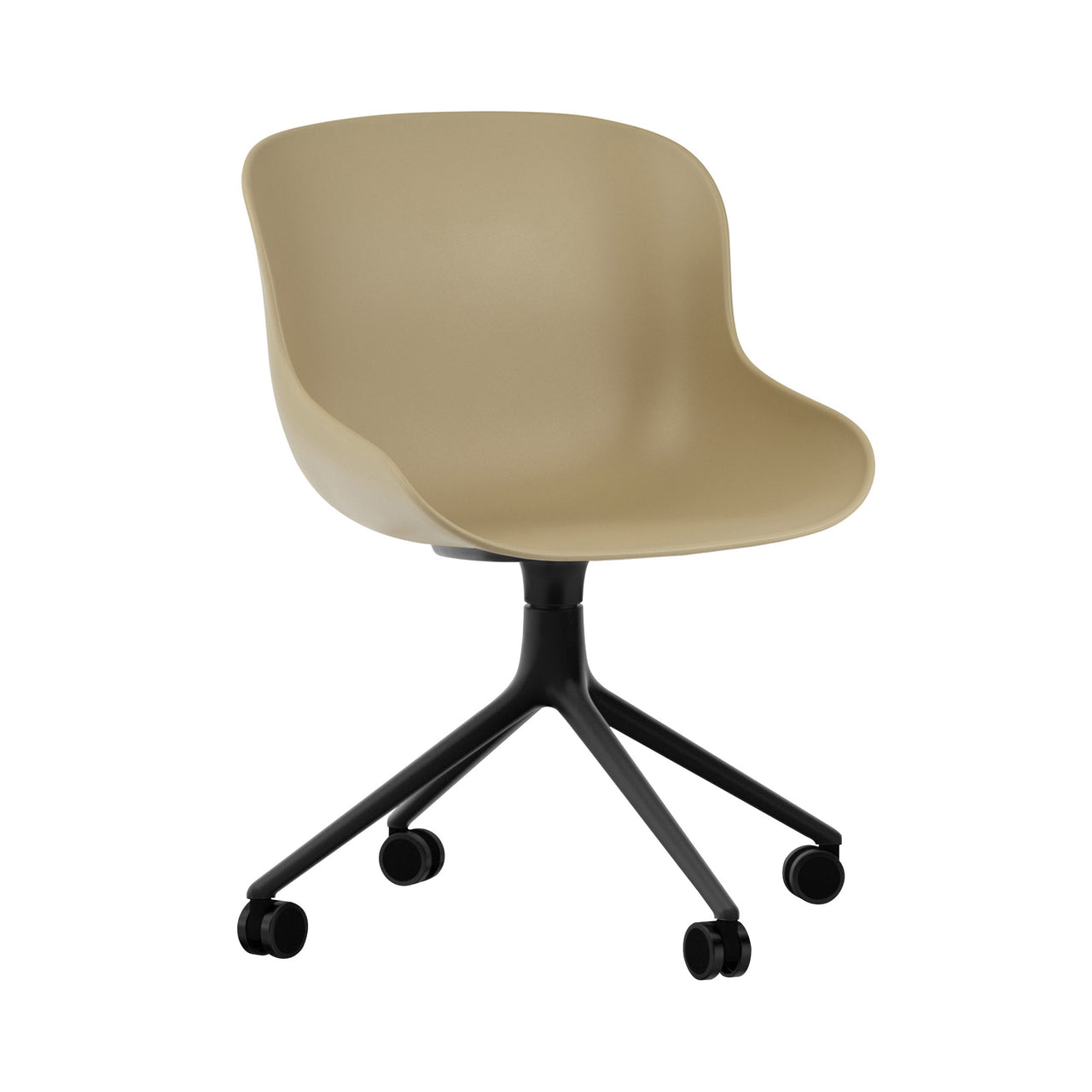Hyg Chair Swivel 4W: Sand + Black Aluminum