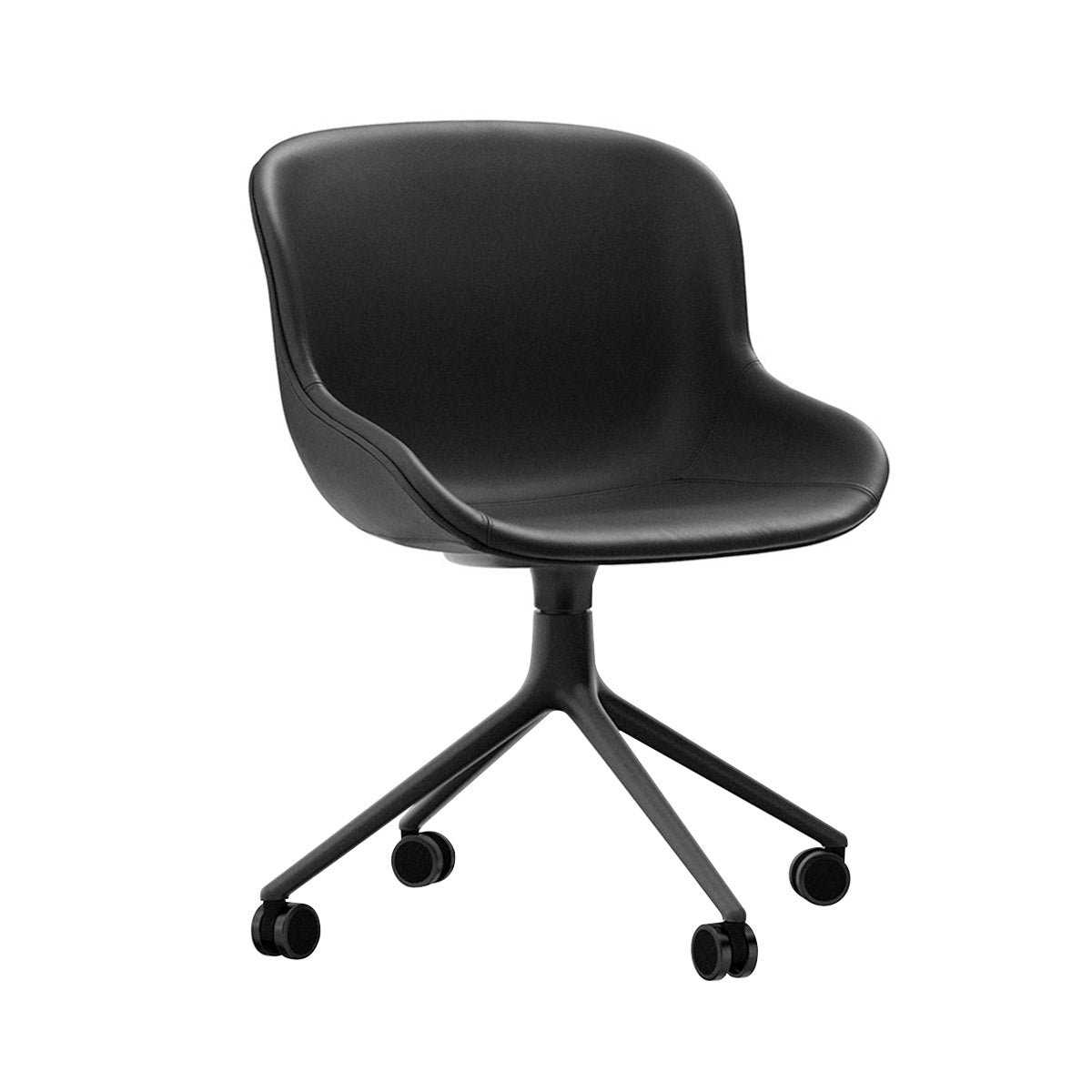 Hyg Chair Swivel 4W: Full Upholstered + Black Aluminum