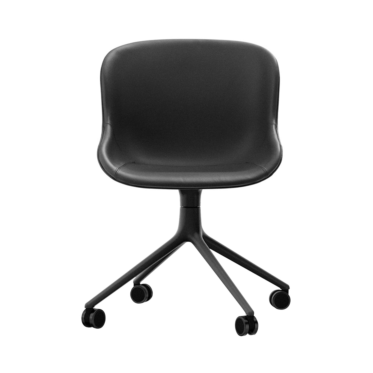 Hyg Chair Swivel 4W: Full Upholstered + Black Aluminum