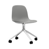 Form Chair: Swivel + Grey + Aluminum + With Castors