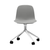 Form Chair: Swivel + Grey + Aluminum + With Casters