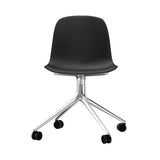 Form Chair: Swivel + Black + Aluminum + With Casters