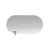 Miró Miró Mirror with Side Table: Oval + Grey Mist + Horizontal