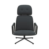 Pad Lounge Chair High Swivel: Black Aluminum + Black Oak + Without Tilt