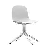 Form Chair: Swivel + White + Aluminum + Without Castors