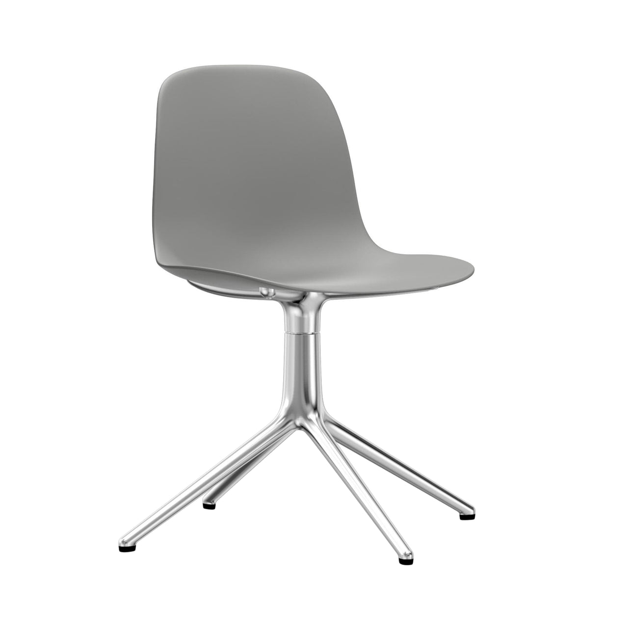 Form Chair: Swivel + Grey + Aluminum + Without Castors