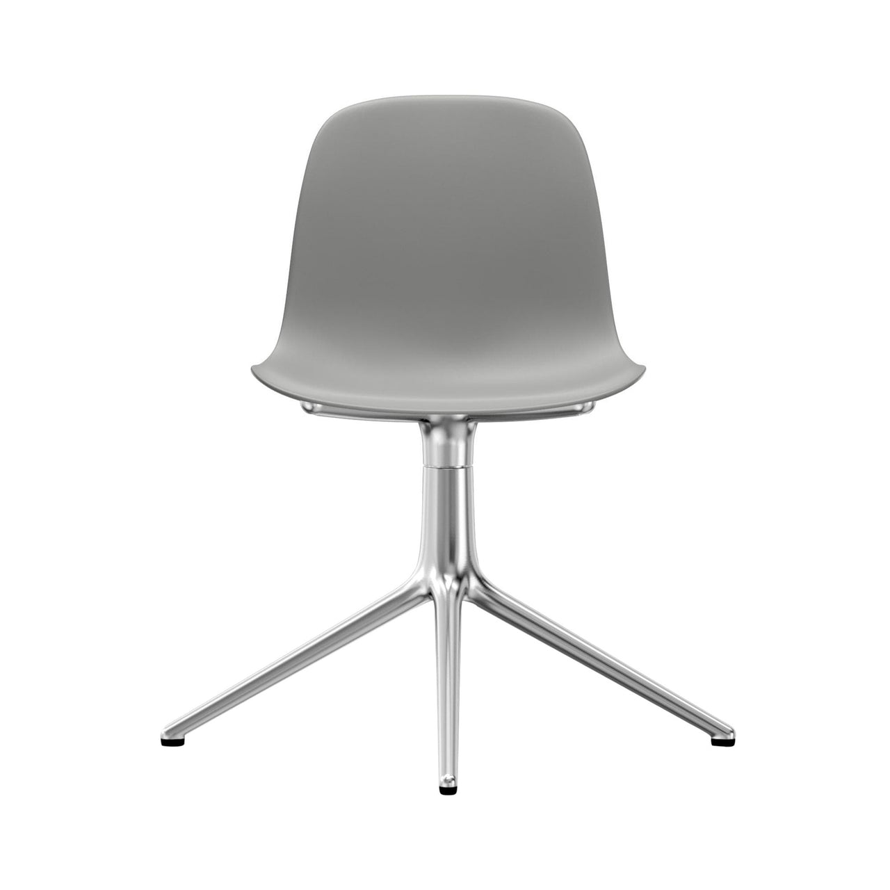 Form Chair: Swivel + Grey + Aluminum + Without Casters
