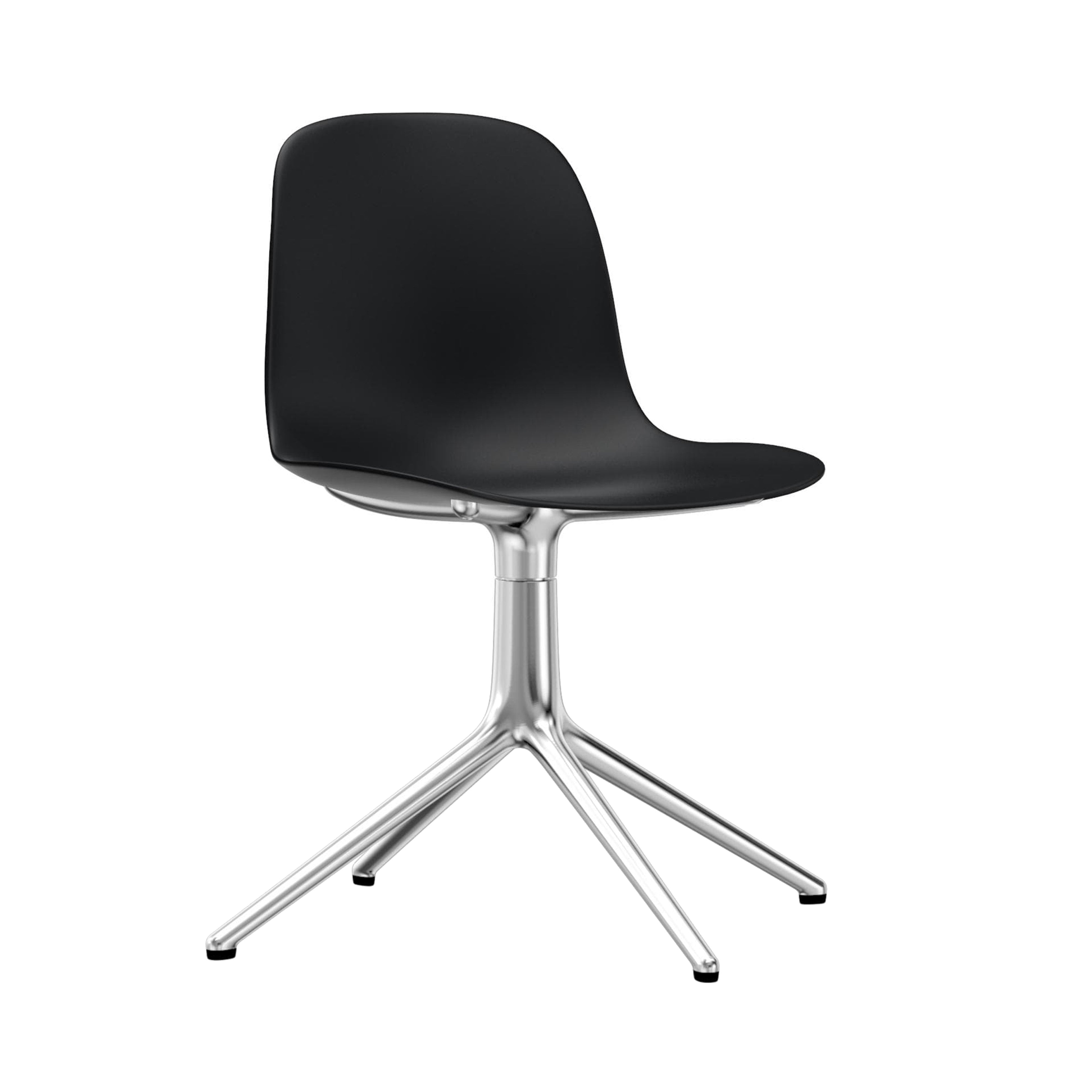 Form Chair: Swivel + Black + Aluminum + Without Castors