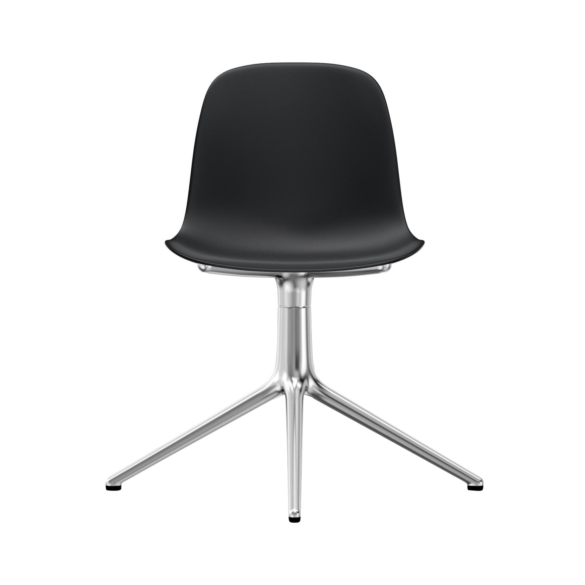 Form Chair: Swivel + Black + Aluminum + Without Casters