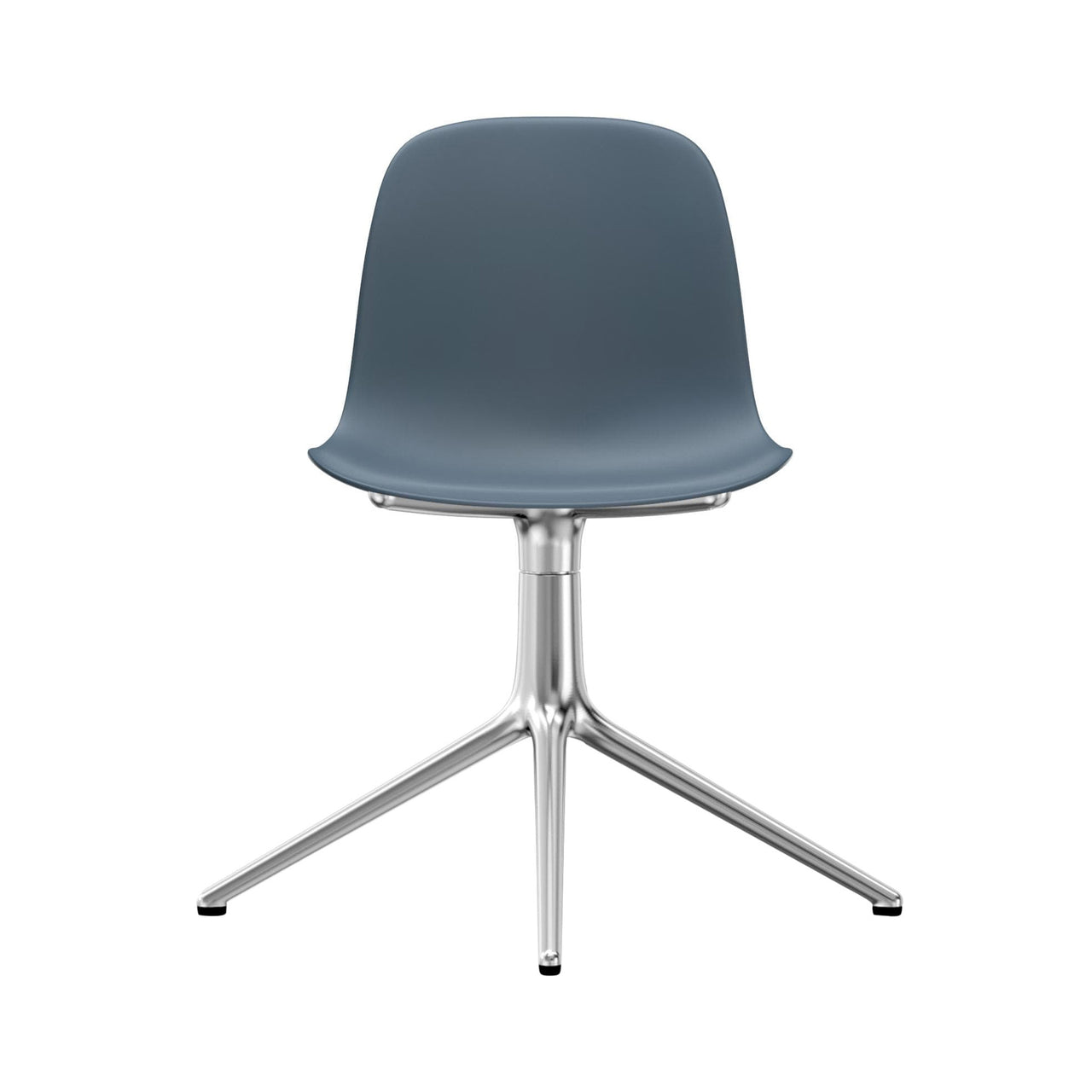 Form Chair: Swivel + Blue + Aluminum + Without Casters