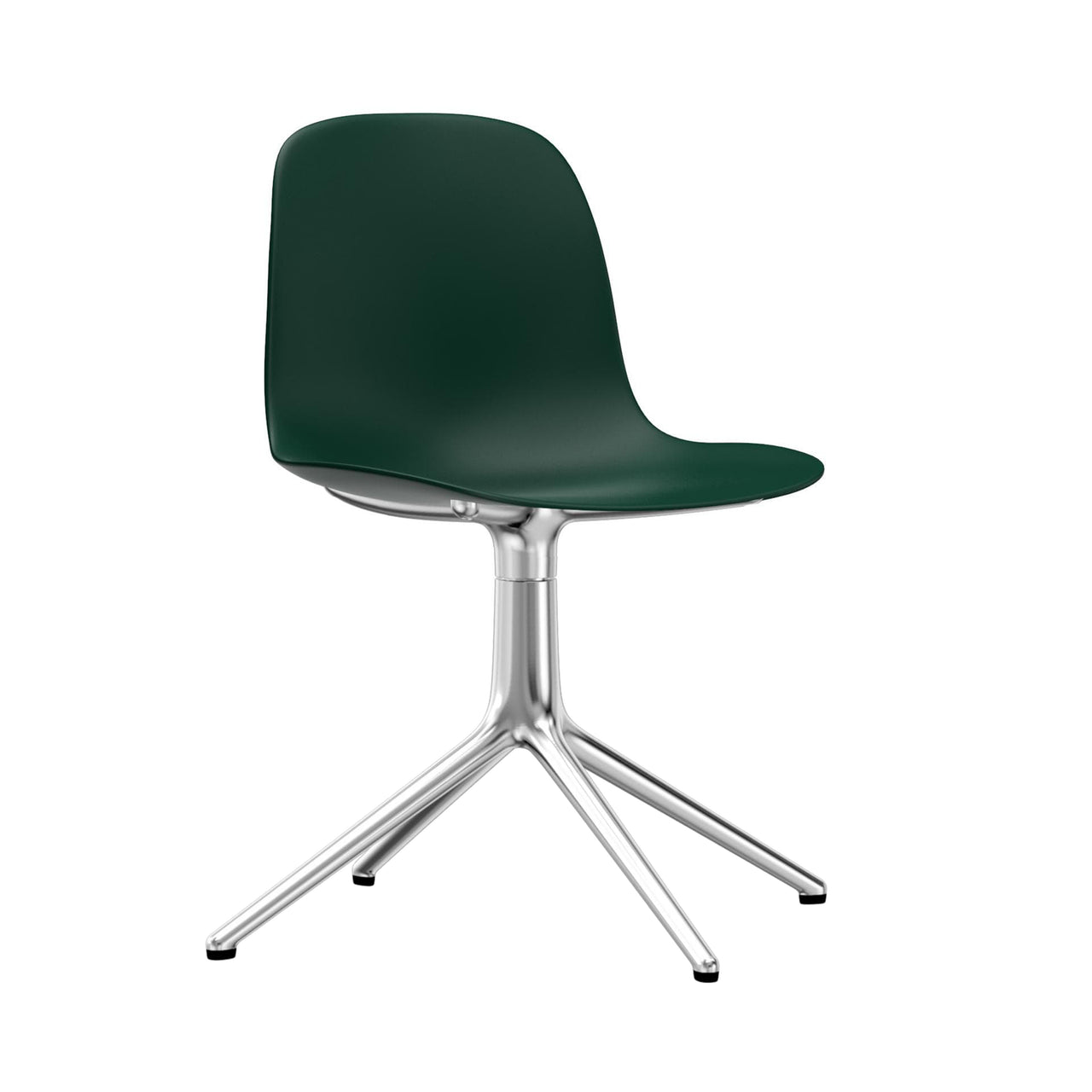 Form Chair: Swivel + Green + Aluminum + Without Castors