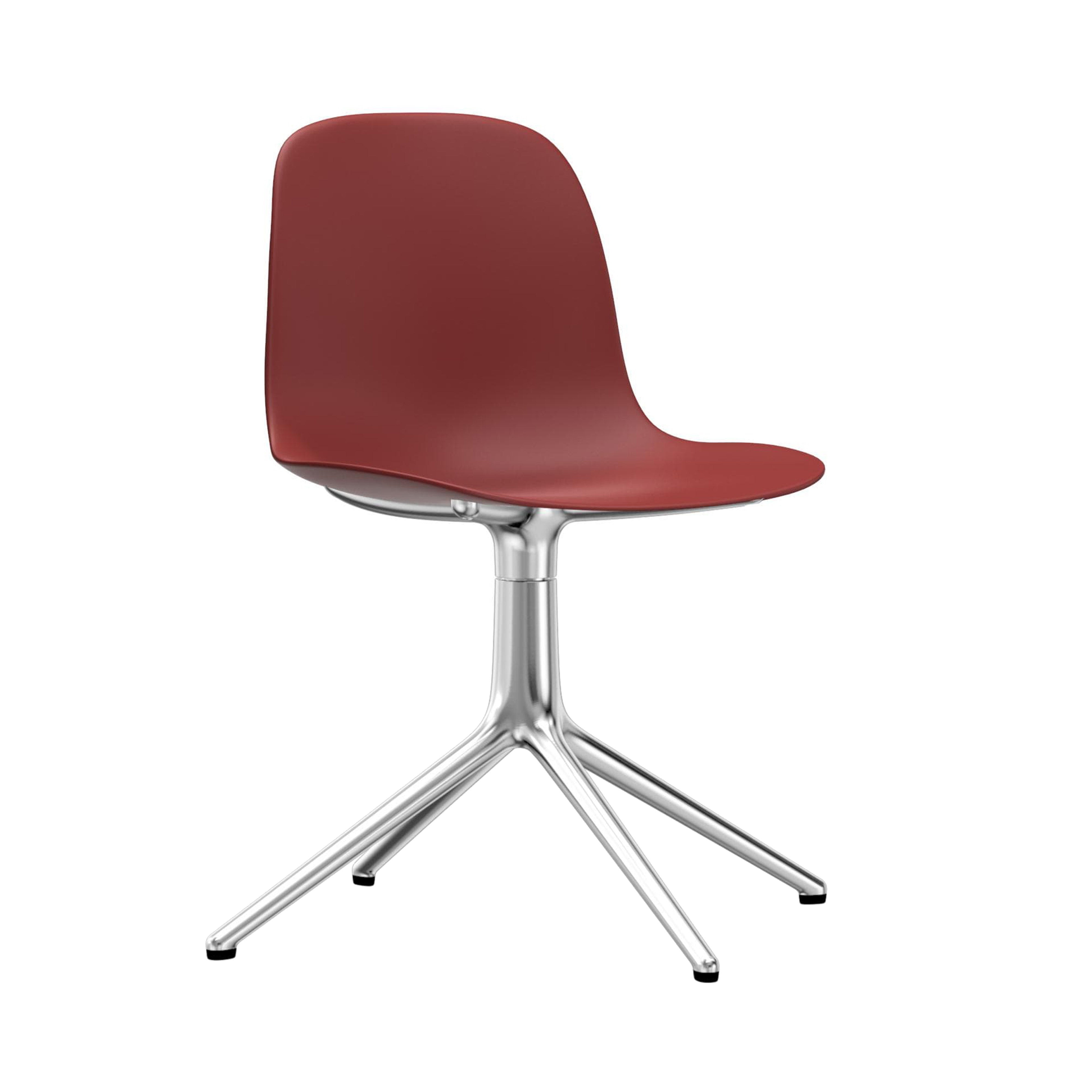 Form Chair: Swivel + Red + Aluminum + Without Castors