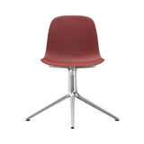 Form Chair: Swivel + Red + Aluminum + Without Casters