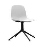 Form Chair: Swivel + White + Black Aluminum + Without Castors