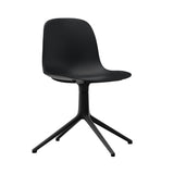 Form Chair: Swivel + Black + Black Aluminum + Without Castors
