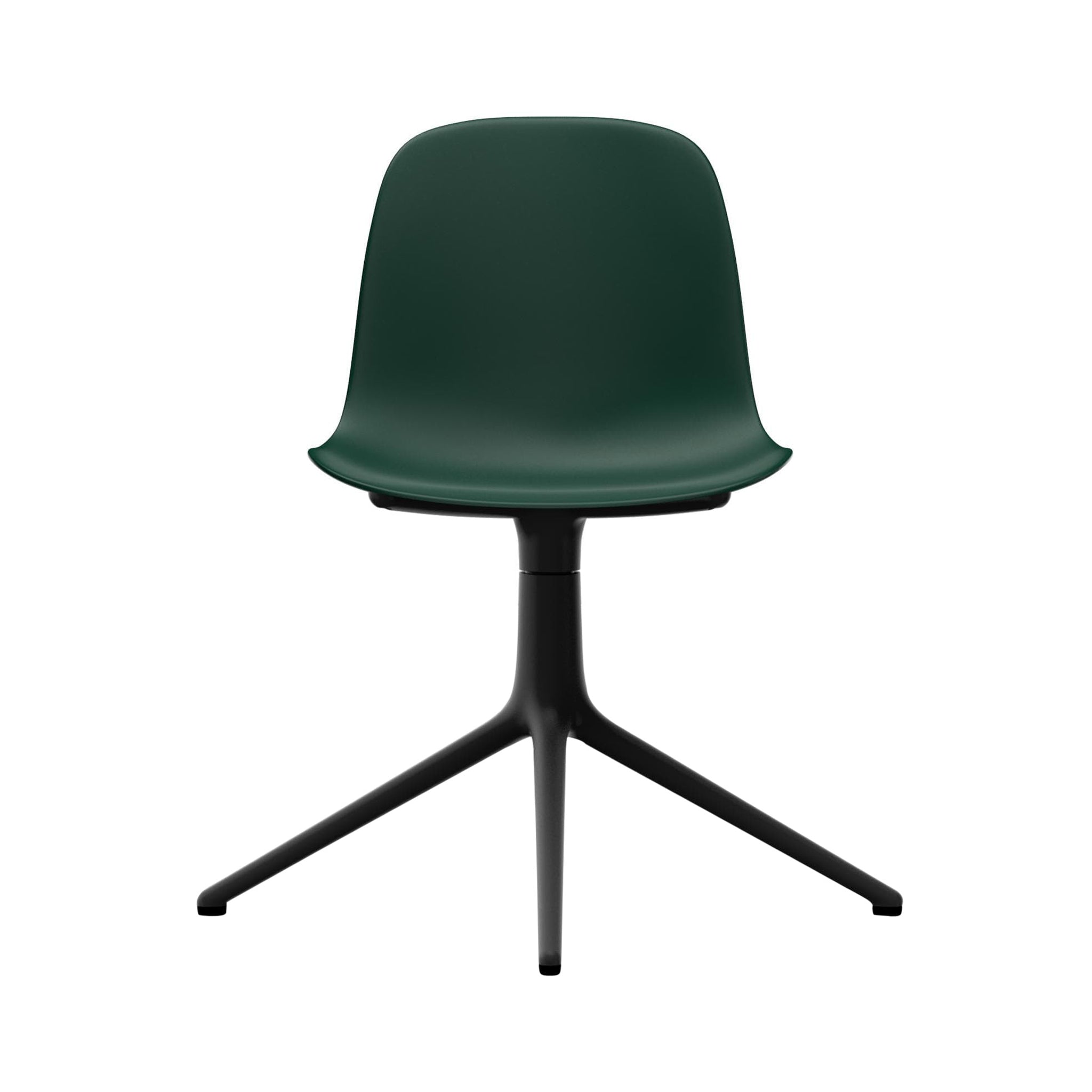 Form Chair: Swivel + Green + Black Aluminum + Without Casters